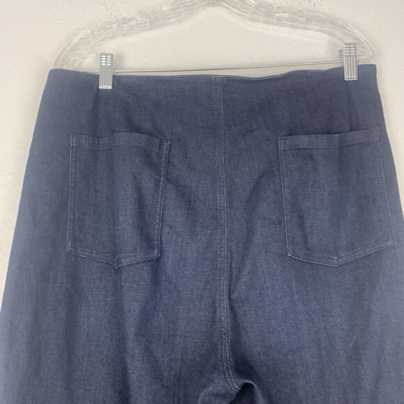 Eileen Fisher Jeans Womens 14 Pleated Front Tapered Ankle Leg Dark Wash Organic - Picture 4 of 9